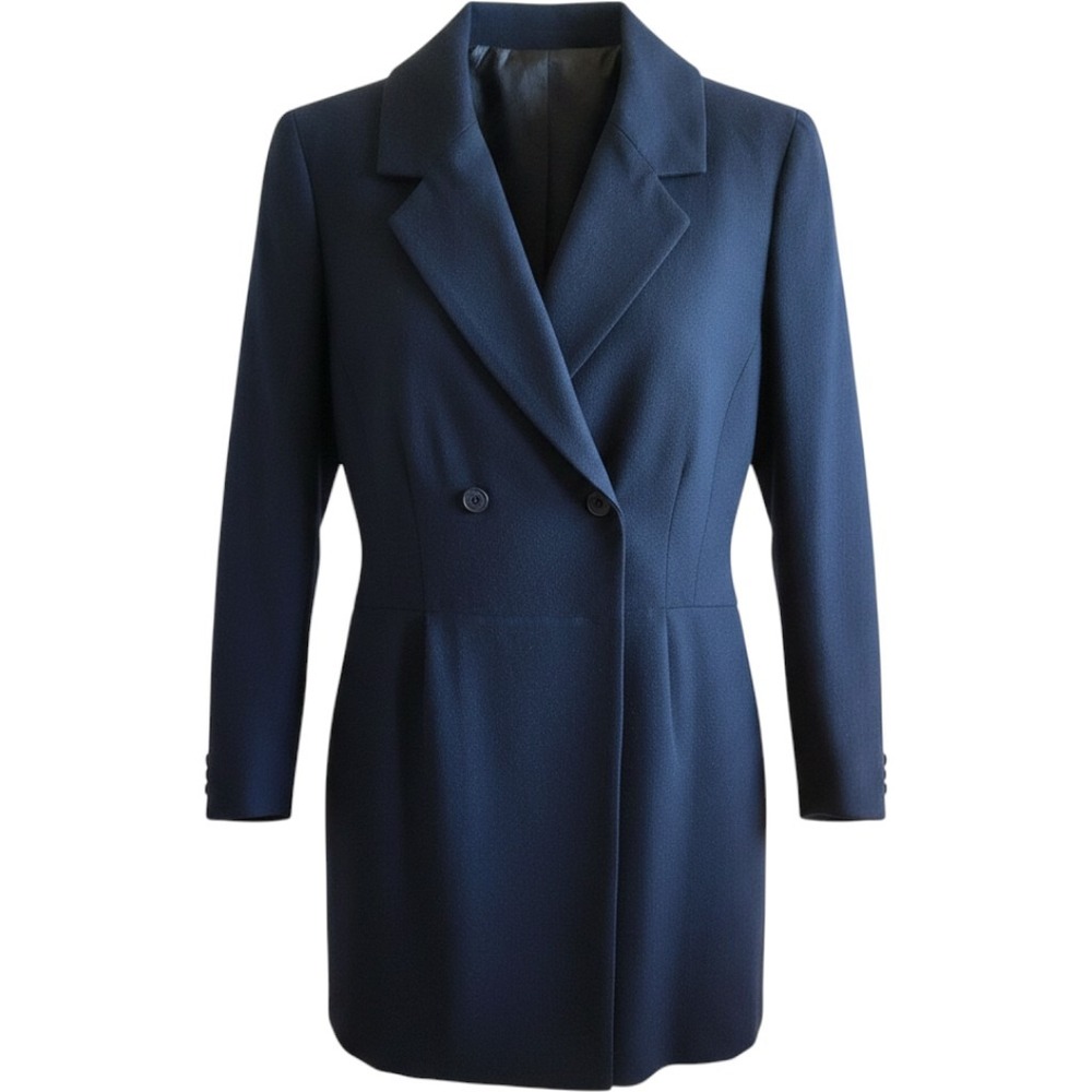 Vintage Pendleton Wool Coat-Dress Size 12 Navy Blue USA Made 100% wool Size 6